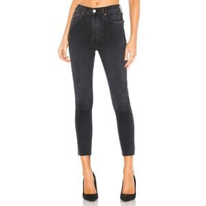 Re/Done Originals High Rise Ankle Crop Jeans Black Size 28